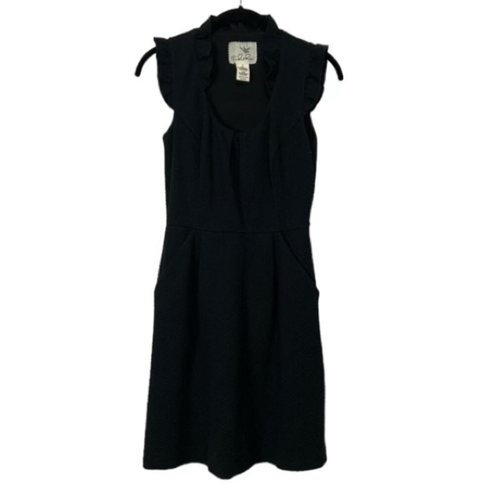 Anthropologie Tabitha Black flutter sleeve patterned Dress Women’s 2
